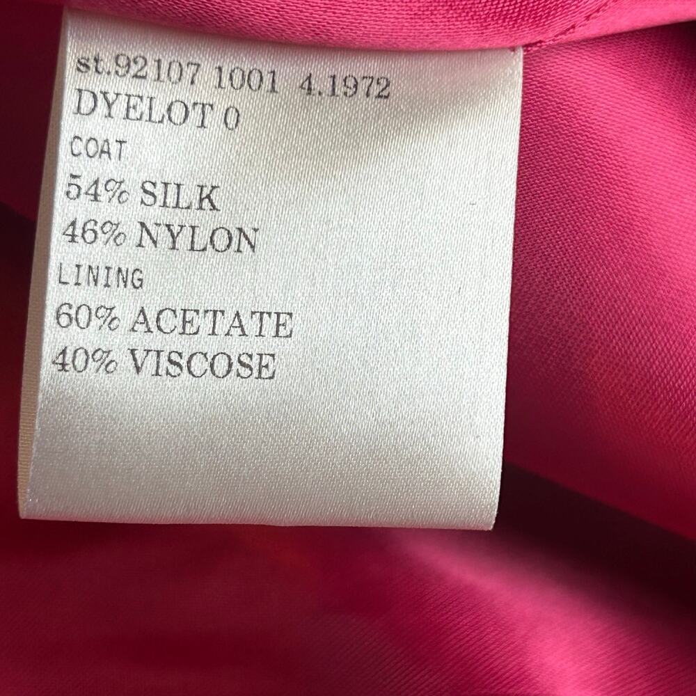 Adrienne Vittadini pink silk blend made in Italy satin dress coat size 4 - Picture 9 of 16